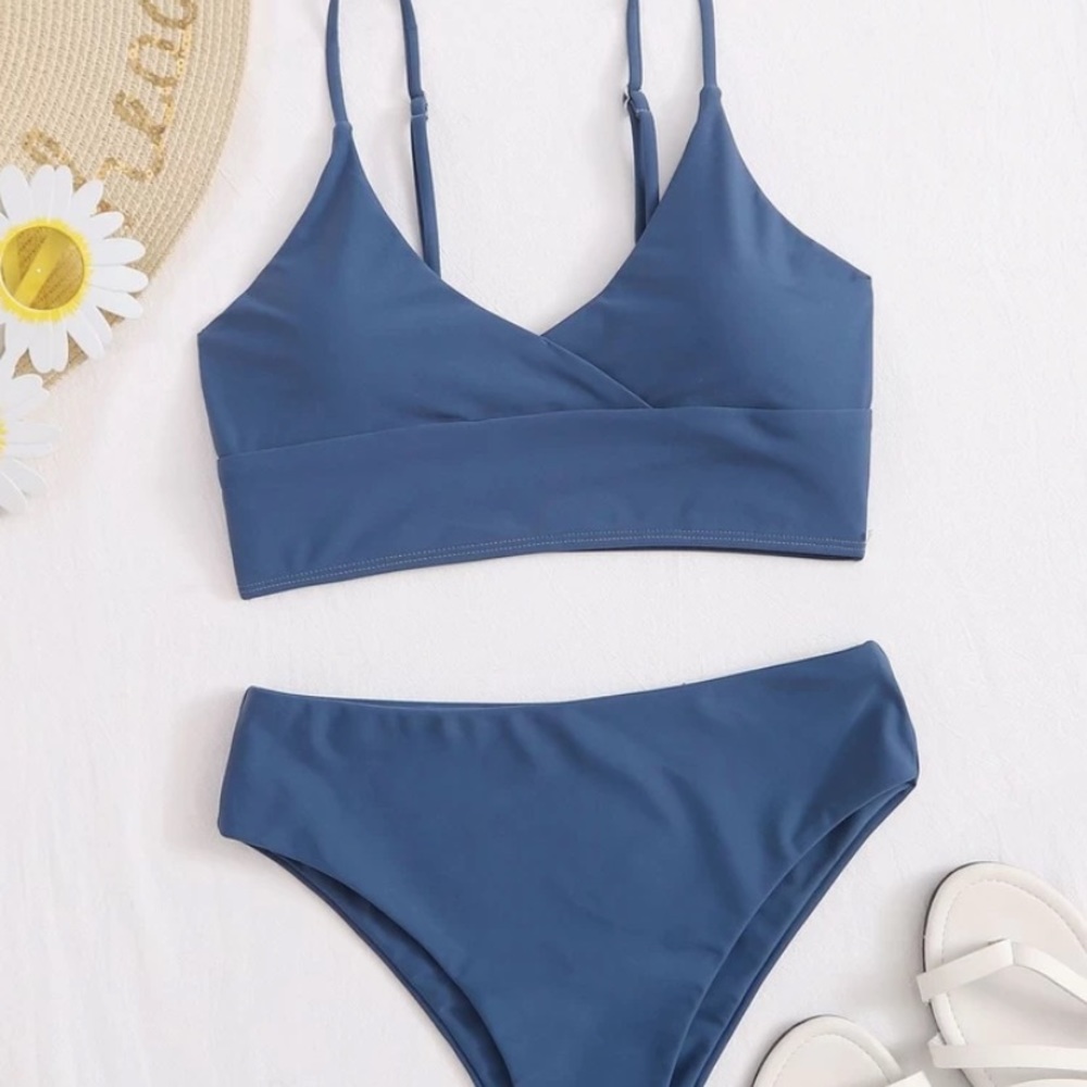 Blue Wrap Cami Bikini
